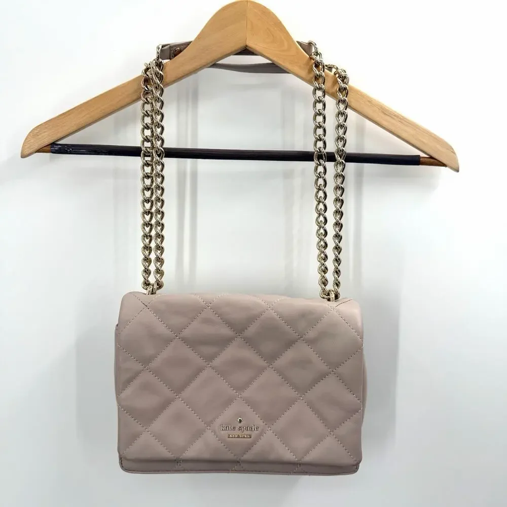 Kate Spade Mousse Frosting Quilted Leather Emerson Place Vivenna Shoulder Bag